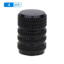4pcs Aluminum Alloy Car Tire Wheel Tyre Caps Valve Stem Dust Covers (Black)