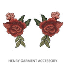 2pcs Embroidery Rose Flower Sew On Patch Badge Bag Jeans Dress Applique Craft LJ
