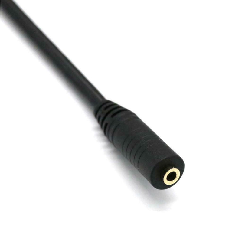 4.9ft Black Durable PVC 6.35mm to 3.5mm Male Female Audio Line Connector