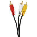 Triple 3 RCA Male to Male Audio Video DVD TV AV Cable 4.6M Long Black