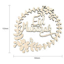 5pcs Wood Eid Mubarak Garland Hanging Pendant Muslim Ramadan Party Decor