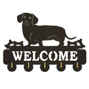Towels Scarfs Key Holder Wall Hook Self  5 Hooks Dachshund Shape Bag