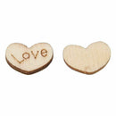 150Pcs Wooden Hearts Craft Love Shape For Wedding Decoration - 15X12Mm
