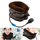 Air Inflatable Office Pillow Portable Home Cervical Traction Velvet Three Floors