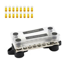 Practical 6 Way Dual Row Power Distribution Block Bus Bar 100A+16 Terminals