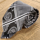 New Black Floral WOVEN JACQUARD Silk Men's Suits Tie Necktie