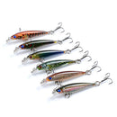 6pcs Minnow Printed Fishing Lures 5cm 2.2g Bionic Bait Artificial Crankbait