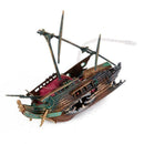 Aquarium Large Broken Boat Shaped Fish Tank Separated Shipwreck Wreck Sunk H0P3