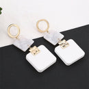 Marble Effect Acrylic Earrings For Women Alloy Geometric Earrings Drop Dang