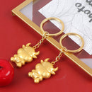 1PC Chinese Zodiac Ox Year Key Ring Pendant Lucky Bull Keychain Gift Souveni Hn