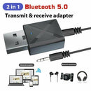 1X Bluetooth 5.0 USB Wireless Audio Music Stereo Adapter Dongle receiver Black