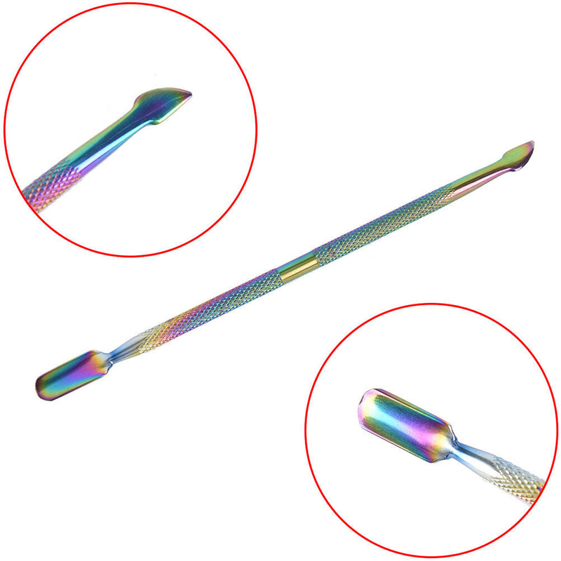 1PC Manicure Stainless Double-Head Cuticle Pusher Dead Skin Remover Nail Art Gw