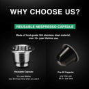 3pcs Coffee Capsule Cup Refillable Baskets Pod + Spoon Brush for Nescafe A