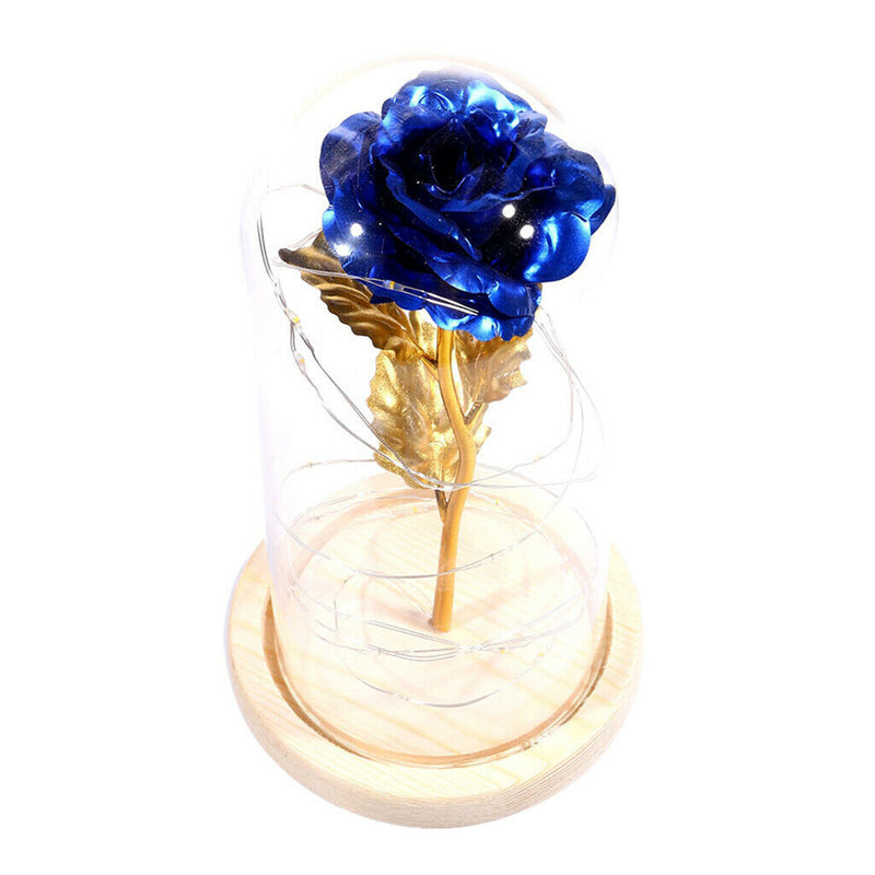 Mini Light Nightlight Rose Shaped With Wood