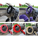 Steering-Wheel Plush Car Steering Wheel Covers Winter Faux Fur Hand Brake a H8W1