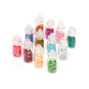 12 Nail Art Glitter Flakes Sequin Caviar UV Gel Decor Dust Tips Bottle@