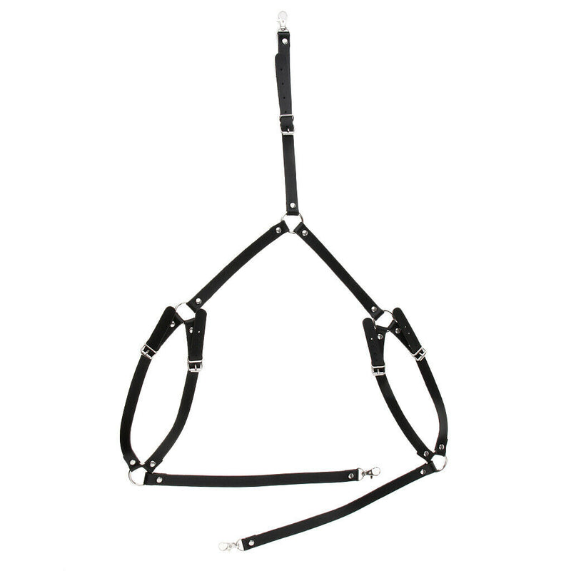 Y-back Adjustable Leather Suspenders Mens Braces