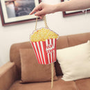 Woman Cupcake Hamburger Chain Bag Popcorn Crossbody Messenger Bag (Popcorn
