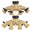 3/4 Inch 4 Way Hose Pipe Splitter Nozzle Switcher Tap Connectors For Garden C2Z9