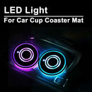 2PCS LED Car Cup Holder Colorful Pad Mat Auto Atmosphere Lights