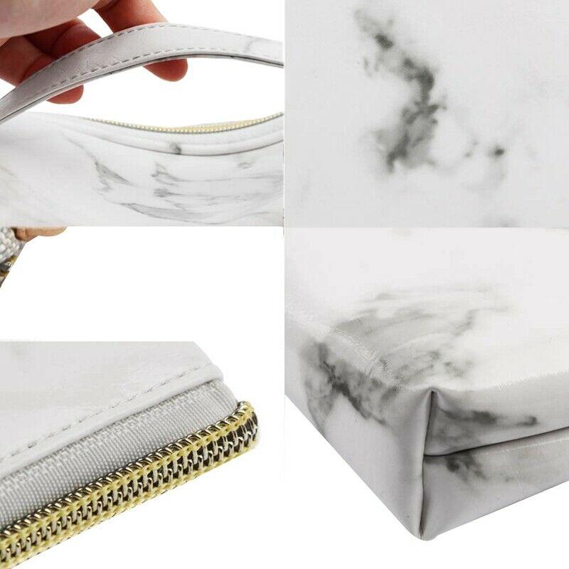 3 Pack Marble Makeup Bag Set Portable Toiletry Pouch Bag Waterproof Organiz W6S6