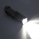 Mini Portable Torch Adjustable Zoom White Light Black LED 600LM Bike Flashlight