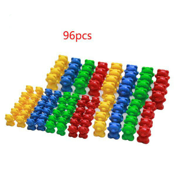 96Pcs Counting Sorting Bears Learning Toys, Sorting Math Learning Bears Counters