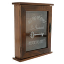 Decorative Key Rack Wooden Key Cabinet with 6 Hooks-Brown