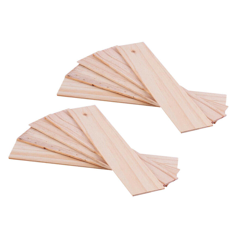 10 Pcs Natural Wooden Square Strips Board Dowel Rods Pouch