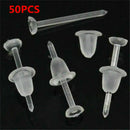 50pcs Clear  Rubber Stem Invisible Ear Stud Pin Replacement Earring Findings