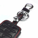 Black Leather Smart Remote 4 Buttons Key Chain Holder Cover Fob For Kia K5 K3