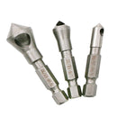 3Pcs 90 Degree Hex Countersink Drill Bit Wood Chamfering End Mill Cutter