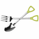 2 PCS Stainless Steel Spoon And Fork Set 1 Cute Shovel Shape Spoon 1 Fork T