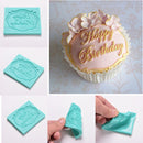 Happy Birthday Silicone Mould Cake Decor Lace Impression Mat Baking Mold LJ
