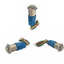3Pcs 16mm Round Metal Push Button LED Illuminated Switch Green Red Blue IP65