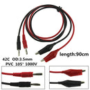 New 3ft Red Alligator Clip to Banana Plug Probe Cable Test Lead 90cm