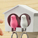 Lover Sparrow Key Ring Birdhouse Keychain M3C7