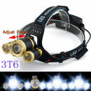 Headlight 10W 3LEDs Hiking Zoomable Safety 4 Modes Torch Outdoor Fishing Night