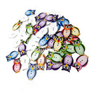 50pcs Owl Wooden Buttons Flatback Embellishments for Scrapbooking Sewing DIY