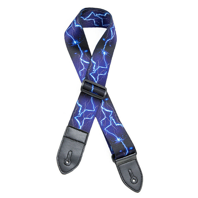 Leather Folk Guitar Strap Adjustable Belt Musical Instrument Parts (Flash) A