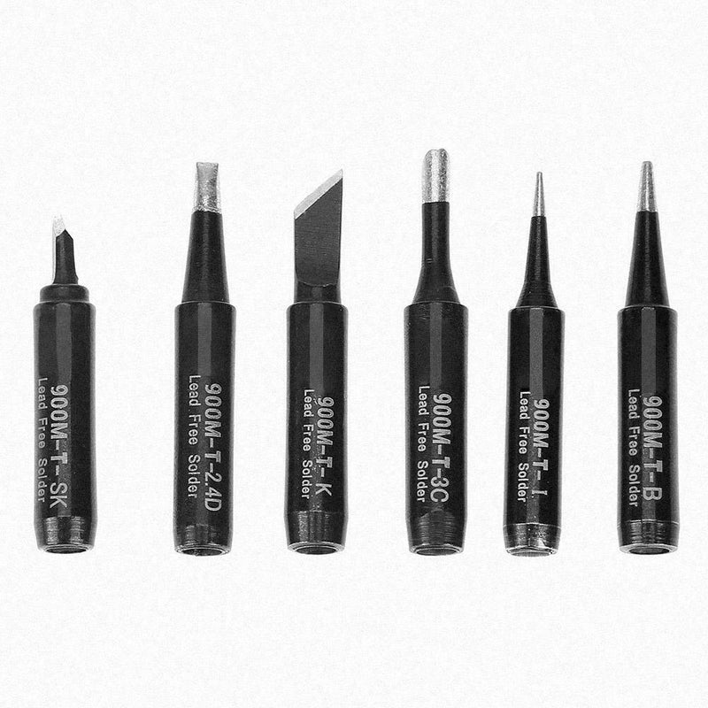 6pcs Pure Copper Iron Tip 900M-T Soldering Tip Soldering Rework Station(1)