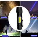 Mororock XPE T6 COB LED 3-Modes Mini USB Rechargeable Flashlight Torch Zoom Lamp
