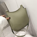 Solid Color Shoulder Handbags Leather Women Big Flap Crossbody Bags (Green)