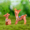 2Pcs deers Miniatures For Fairy Garden Gnomes Moss Terrariums Decoration  JR