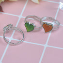 Mood ring band color changing by temperature ajustable heartOZ