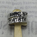 1 Pc Fashion Women Punk Heart Letter "Hakuan Matata" Open Twist Finger Ring FU