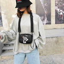Cartoon Printing Square Shoulder Handbags Women PU Leather Crossbody Bag (5