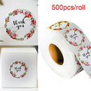 500pcs/roll Floral Thank You Stickers Scrapbooking Package Seal Labels SticSEAU