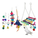 6pcs Parrot Toys Set Chewing Swing Rattan Ball String Bells Perches