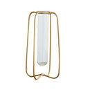 1 Piece Vase For Decoration Tube Vase Metal Stand Glass Tube Bottle For Pla V2B8